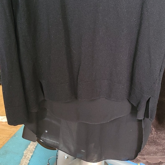 Sheer top w/ attached sweater - Picture 2 of 6